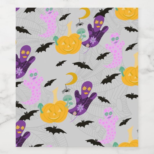 Halloween Whimsy Wijn Etiket (Enkel label)