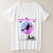 Halloween White Bovenkant Grote Maat T-shirt (Design voorkant)