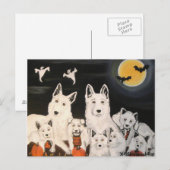 Halloween White Dog German Shepherd Dog Family Briefkaart (Voorkant / Achterkant)
