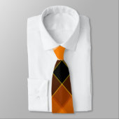 Halloween White, Orange, Yellow & Black Plaid Stropdas (Gebonden)