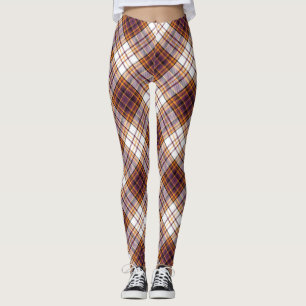 Halloween White, Paars & Oranje Pond Patroon Leggings