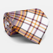 Halloween White, Paars & Oranje Pond Patroon Stropdas (Opgerold)