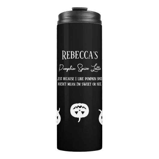 Halloween White Pumpkin Spice Sweet of Nice Thermosbeker (Voorkant)
