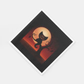 Halloween White Standard Luncheon Napkin/Cat Servet (Hoek)