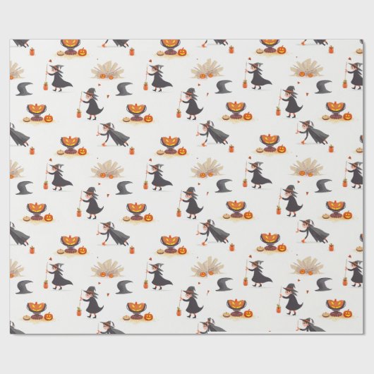 Halloween white wrapping papier (Vlak)