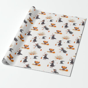 Halloween white wrapping papier