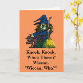 Halloween Wiccan Knock Knock Joke Kaart (Gele Bloem)