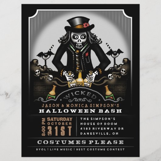 Halloween Wicked Party Bash 8.5 x 11 Flyer (Voorkant)