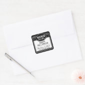 Halloween Wicked Treats Zwart & Wit Gestreept Vierkante Sticker (Envelop)