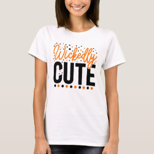 Halloween Wickely Cute Oranje Black T-shirt