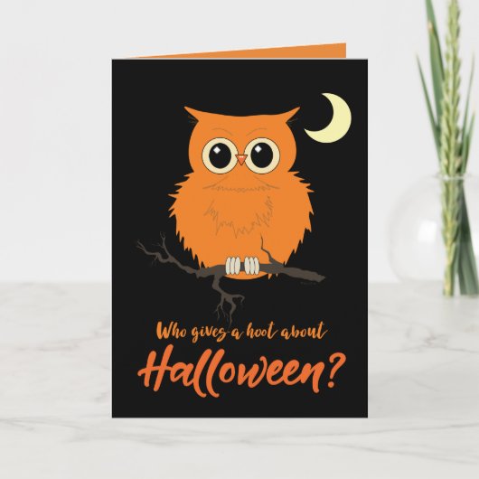 Halloween Wie geeft een Hoot Owl Humor Kaart (Voorkant)