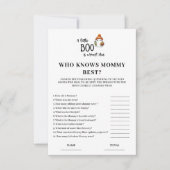 Halloween Wie kent Mama Beste Baby shower Game Kaa Kaart (Voorkant)