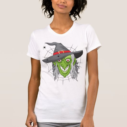 Halloween Wied Green Witch T-shirt (Voorkant)