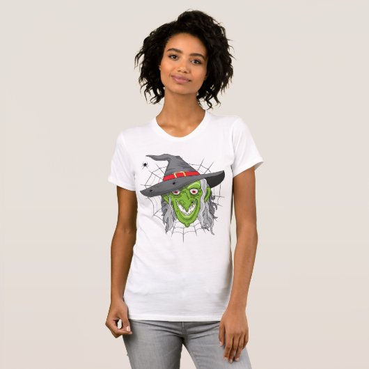 Halloween Wied Green Witch T-shirt (Voorkant volledig)