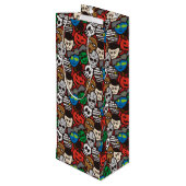 Halloween Wijn Cadeautas (Achterkant Gekanteld)