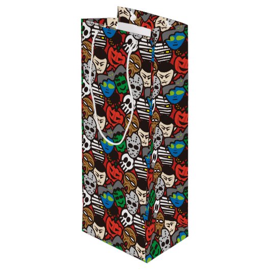 Halloween Wijn Cadeautas (Achterkant Gekanteld)