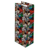 Halloween Wijn Cadeautas (Voorkant Gekanteld)