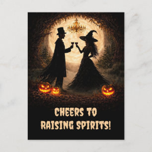 Halloween Wijn Klinkt Schattig en Leuk om de Geest Feestdagenkaart