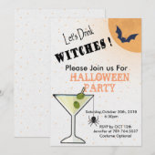 Halloween-wijnfeest Kaart (Voorkant / Achterkant)