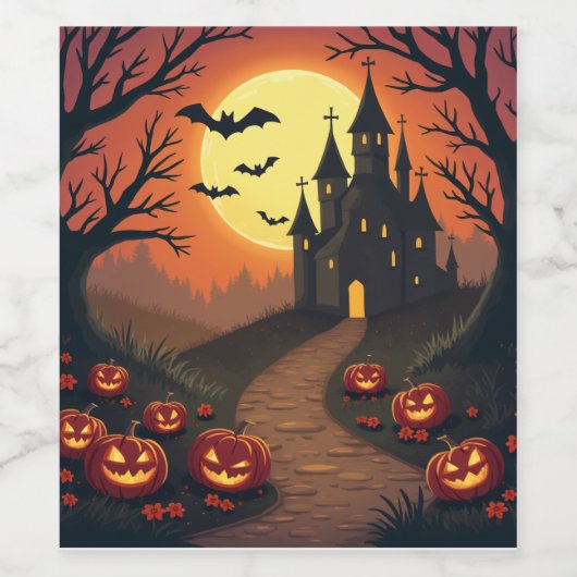 Halloween wijnfles wijn etiket (Enkel label)