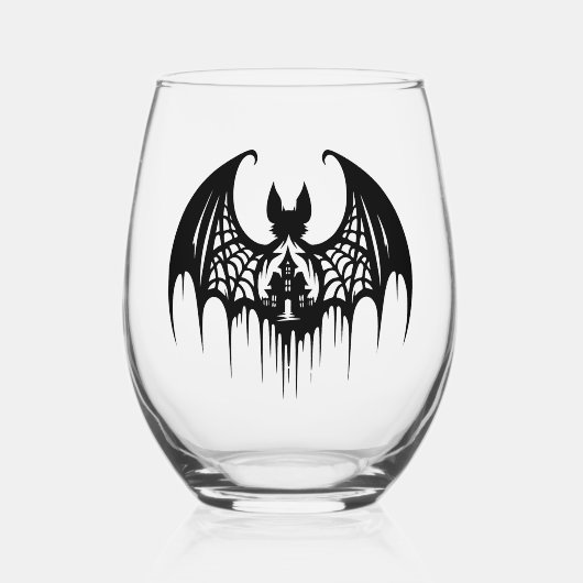 Halloween wijnglas zonder voet (Voorkant)