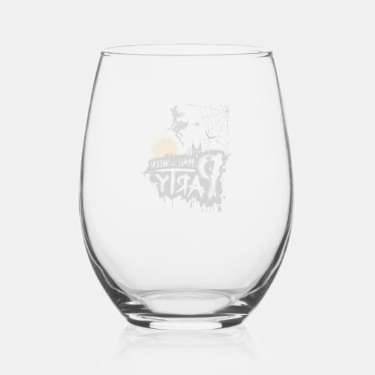 Halloween Wijnglas Zonder Voet (Achterkant)