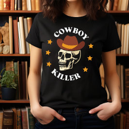 HALLOWEEN WILD WEST COWBOY KILLER SKULL T-SHIRT