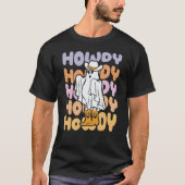 HALLOWEEN WILD WEST HOWDY COWBOY SPOOKY GHOST T-SHIRT (Voorkant)