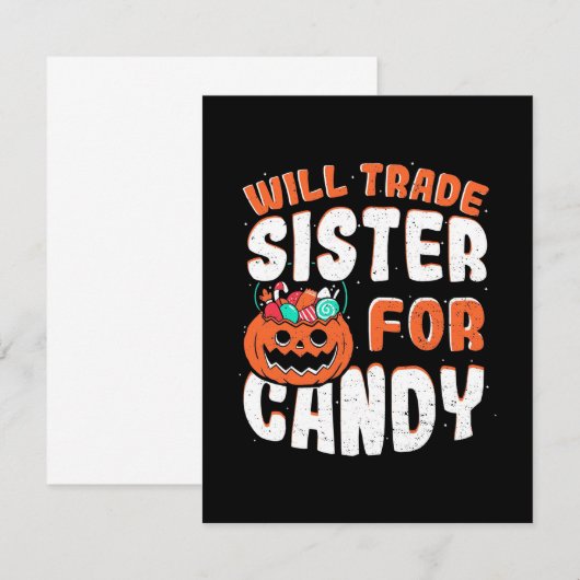 Halloween Will Trade Sister for Snoep Bedankkaart (Voorkant / Achterkant)