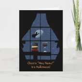 Halloween Wine en Witch Funny Custom Name Kaart (Voorkant)