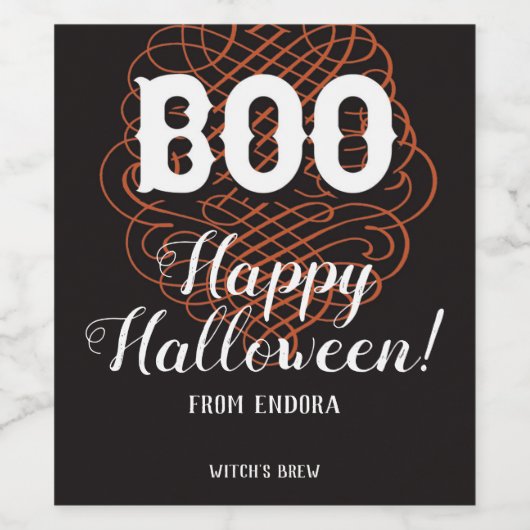Halloween Wine Label  Boo Wijn Etiket (Enkel label)