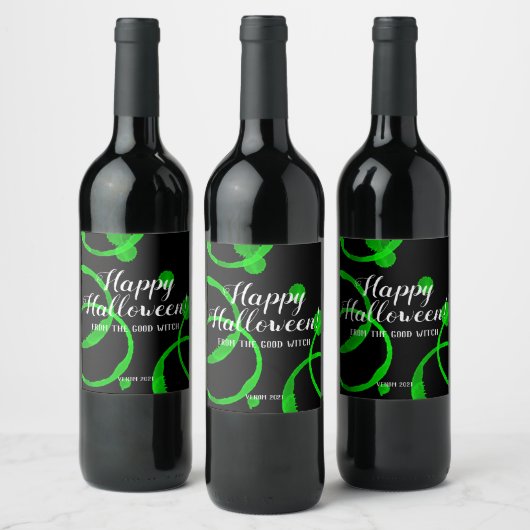 Halloween Wine Label Green Venom Wijn Etiket (Flessen)