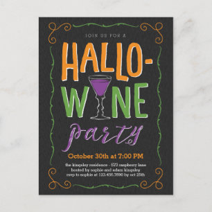 Halloween Wine Party Invitation Briefkaart