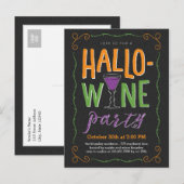 Halloween Wine Party Invitation Briefkaart (Voorkant / Achterkant)