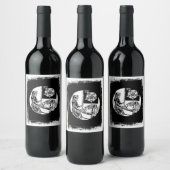 Halloween Wine Tarot Kaart Death Black & White Wijn Etiket (Flessen)