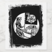Halloween Wine Tarot Kaart Death Black & White Wijn Etiket (Enkel label)
