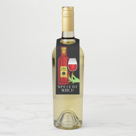 Halloween Wine - Zie achterzijde - Flessenhanger (Op fles)