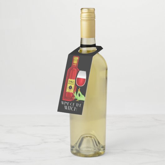 Halloween Wine - Zie achterzijde - Flessenhanger (Schuin)