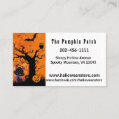 Halloween winkel personaliseren - pompoenpatch visitekaartje (Achterkant)