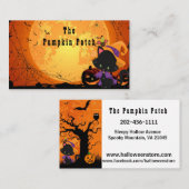 Halloween winkel personaliseren - pompoenpatch visitekaartje (Voorkant / Achterkant)