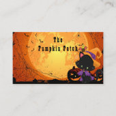 Halloween winkel personaliseren - pompoenpatch visitekaartje (Voorkant)