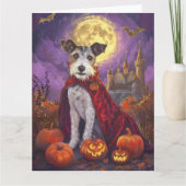 Halloween Wirefox Terrier Vampire Pumpkins eng Kaart (Voorkant)
