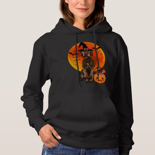 Halloween Wirehaired Pointing Griffon Jack O Lante Hoodie (Voorkant)