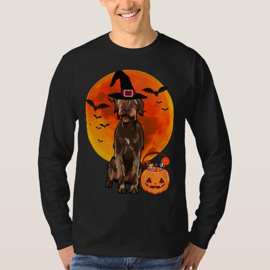 Halloween Wirehaired Pointing Griffon Jack O Lante T-shirt (Voorkant)