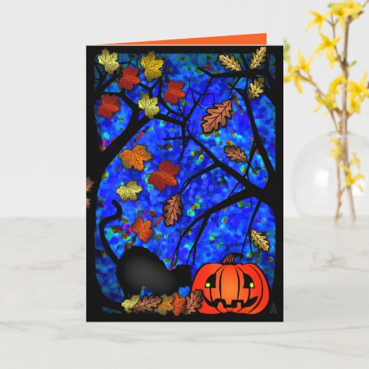 Halloween Wishes Kaart (Gele Bloem)