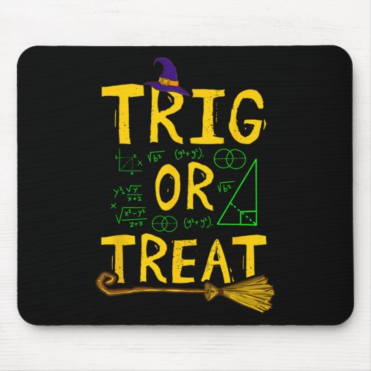 Halloween Wiskunde docent trig of behandeling stud Muismat (Voorkant)