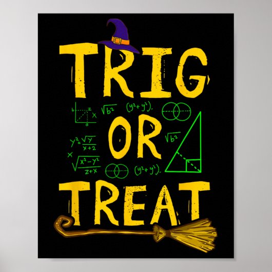 Halloween Wiskunde docent trig of behandeling stud Poster (Voorkant)