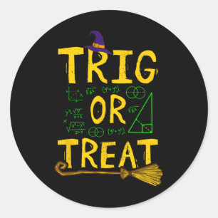 Halloween Wiskunde docent trig of behandeling stud Ronde Sticker