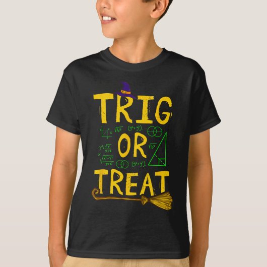 Halloween Wiskunde docent trig of behandeling stud T-shirt (Voorkant)