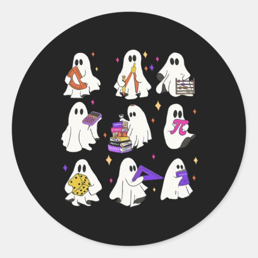 Halloween Wiskunde leraar Ronde Sticker (Voorkant)